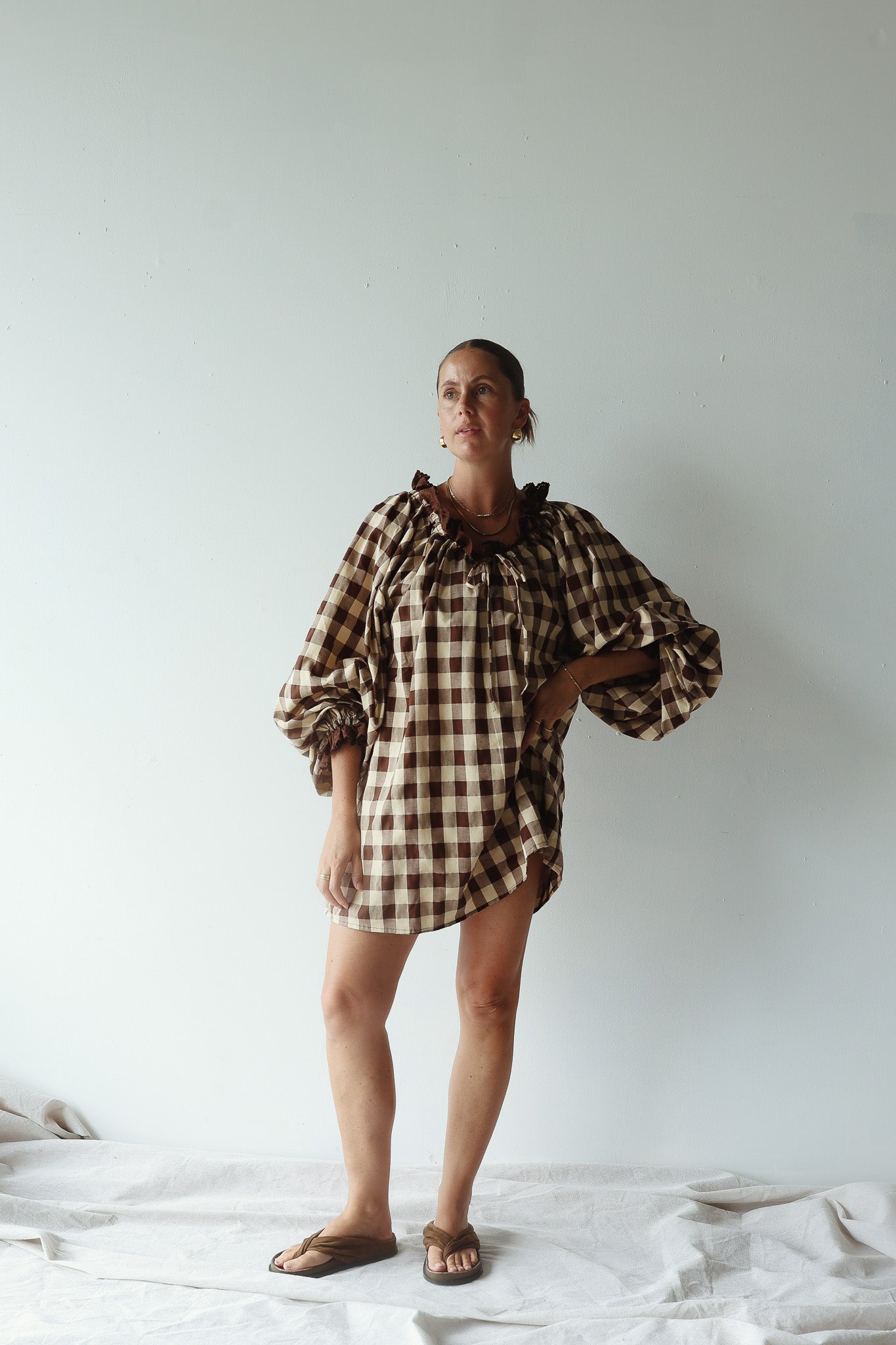 the fated picnic mini dress ANDY in Zara - Brown Polka it hugs in all occasion:BRIDESMAID Size:2X-Large Tall